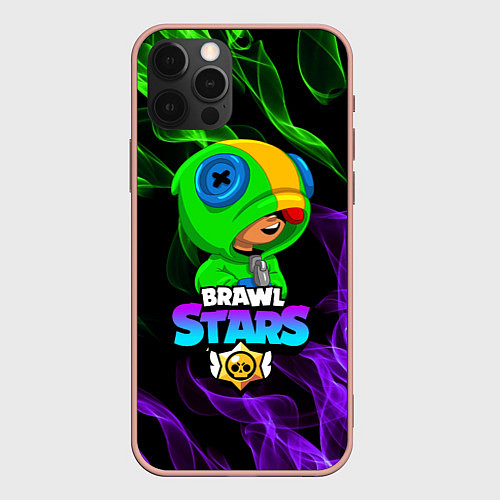 Чехол iPhone 12 Pro Max BRAWL STARS LEON / 3D-Светло-розовый – фото 1