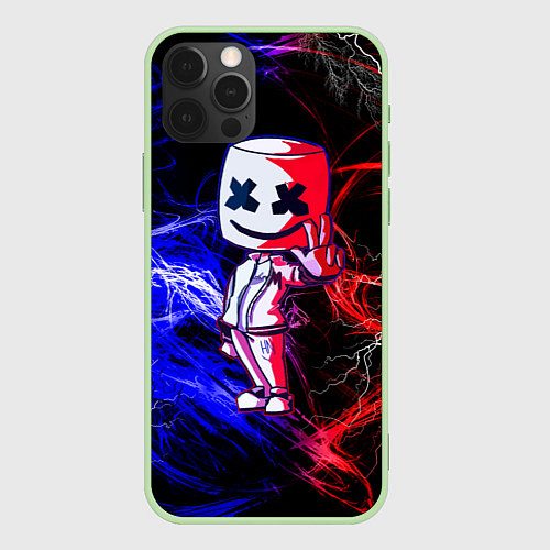 Чехол iPhone 12 Pro Max FORTNITE MARSHMELLO / 3D-Салатовый – фото 1