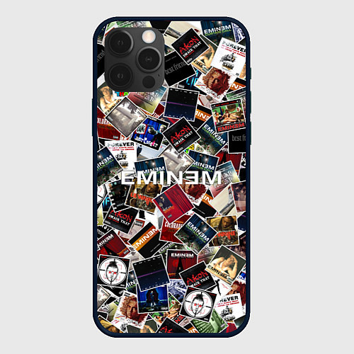 Чехол iPhone 12 Pro Max Дискография EMINEM / 3D-Черный – фото 1