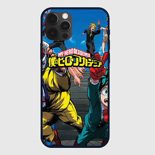 Чехол iPhone 12 Pro Max My Hero Academia все герои / 3D-Черный – фото 1