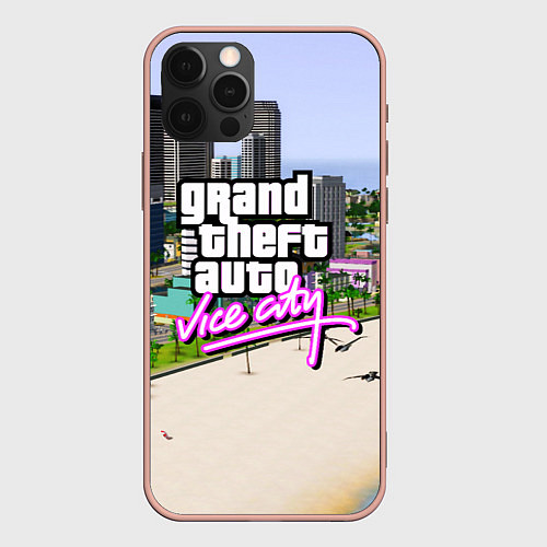 Чехол iPhone 12 Pro Max GTA REDUX 2020 / 3D-Светло-розовый – фото 1