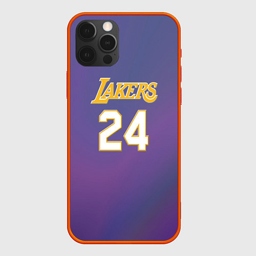 Чехол iPhone 12 Pro Max Los Angeles Lakers Kobe Brya / 3D-Красный – фото 1