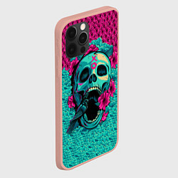 Чехол для iPhone 12 Pro Max Неоновый череп, цвет: 3D-светло-розовый — фото 2