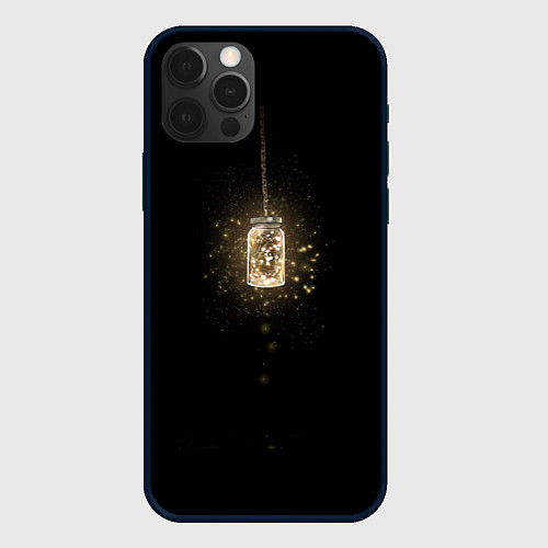 Чехол iPhone 12 Pro Max Банка со светлячками / 3D-Черный – фото 1