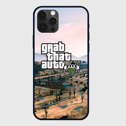 Чехол iPhone 12 Pro Max Grand Theft Auto 5 / 3D-Черный – фото 1