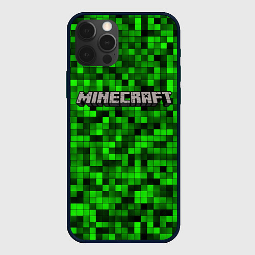 Чехол iPhone 12 Pro Max MINECRAFT CREEPER КАПЮШОН / 3D-Черный – фото 1