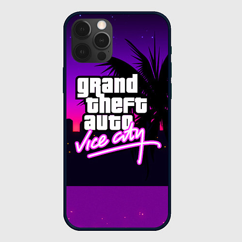 Чехол iPhone 12 Pro Max GTA:VICE CITY / 3D-Черный – фото 1