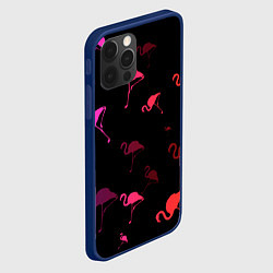 Чехол для iPhone 12 Pro Max Фламинго, цвет: 3D-тёмно-синий — фото 2