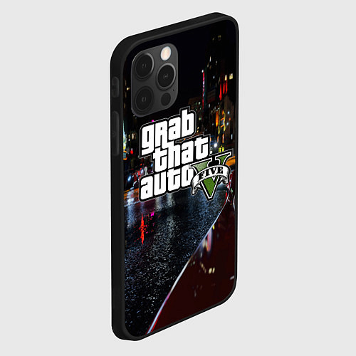 Чехол iPhone 12 Pro Max Grand Theft Auto V / 3D-Черный – фото 2