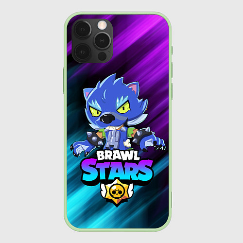 Чехол iPhone 12 Pro Max BRAWL STARS LEON / 3D-Салатовый – фото 1