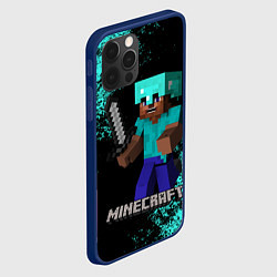 Чехол для iPhone 12 Pro Max MINECRAFT, цвет: 3D-тёмно-синий — фото 2