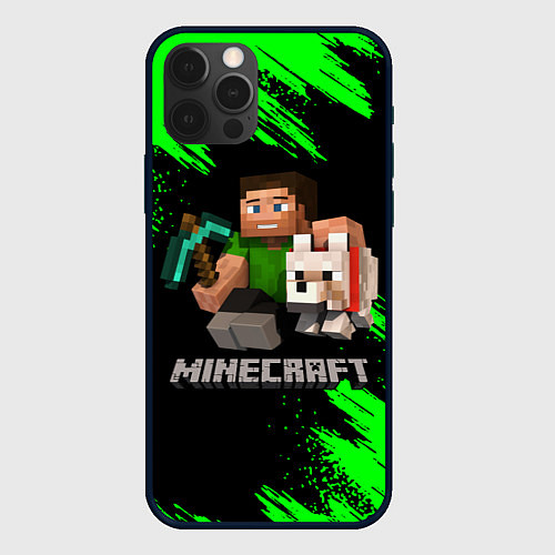 Чехол iPhone 12 Pro Max MINECRAFT / 3D-Черный – фото 1