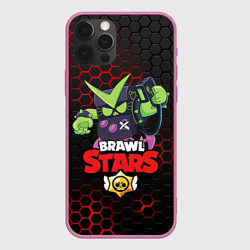 Чехол iPhone 12 Pro Max BRAWL STARS VIRUS 8-BIT / 3D-Малиновый – фото 1