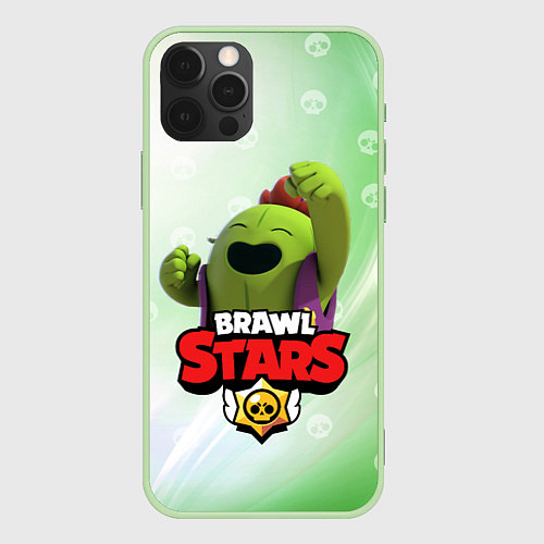 Чехол iPhone 12 Pro Max Spike brawl stars / 3D-Салатовый – фото 1