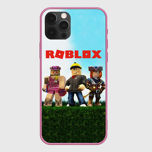 Чехол iPhone 12 Pro Max ROBLOX / 3D-Малиновый – фото 1