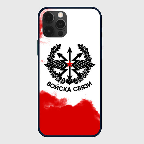 Чехол iPhone 12 Pro Max Войска связи / 3D-Черный – фото 1