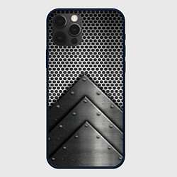 Чехол для iPhone 12 Pro Max Броня металлическая, цвет: 3D-черный
