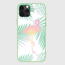 Чехол iPhone 12 Pro Max Фламинго в джунглях