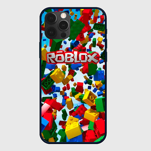 Чехол iPhone 12 Pro Max Roblox Cubes / 3D-Черный – фото 1