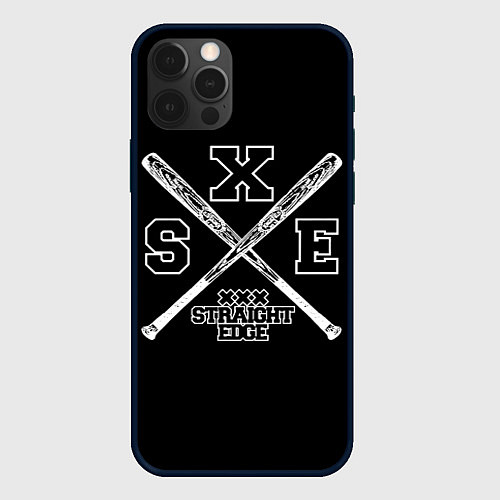 Чехол iPhone 12 Pro Max Straight edge / 3D-Черный – фото 1