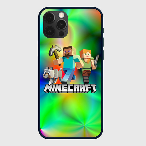 Чехол iPhone 12 Pro Max MINECRAFT / 3D-Черный – фото 1