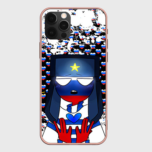 Чехол iPhone 12 Pro Max CountryHumans / 3D-Светло-розовый – фото 1