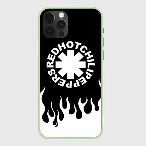 Чехол iPhone 12 Pro Max Red Hot Chili Peppers / 3D-Салатовый – фото 1