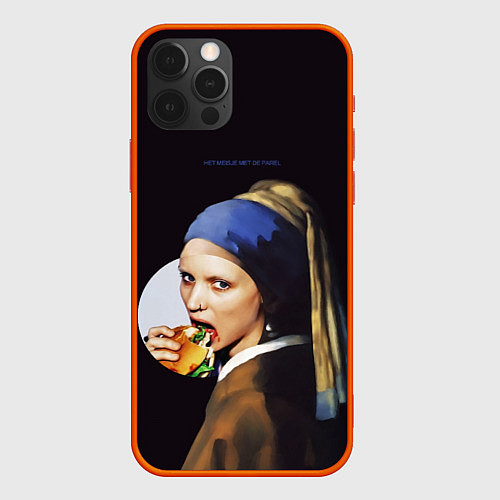 Чехол iPhone 12 Pro Max Het meisje met de parel / 3D-Красный – фото 1