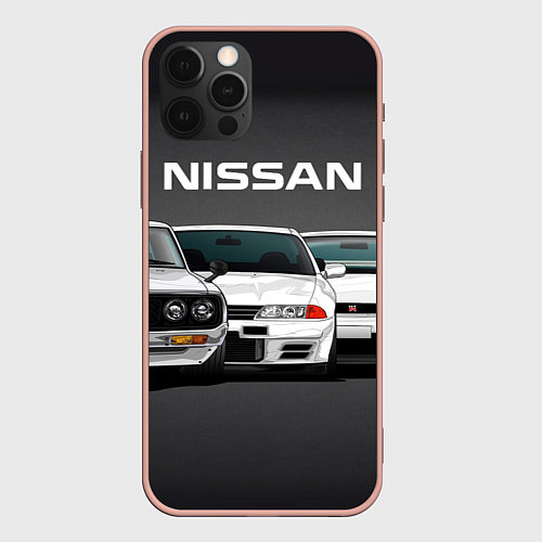 Чехол iPhone 12 Pro Max NISSAN / 3D-Светло-розовый – фото 1