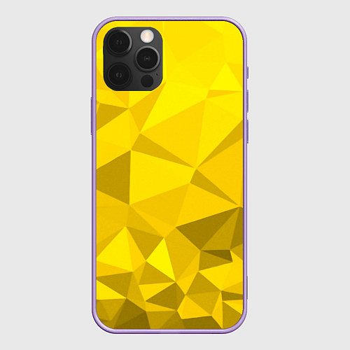 Чехол iPhone 12 Pro Max YELLOW ABSTRACT / 3D-Сиреневый – фото 1