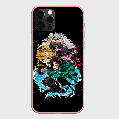 Чехол iPhone 12 Pro Max KIMETSU NO YAIBA / 3D-Светло-розовый – фото 1