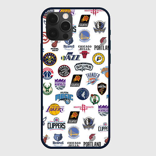 Чехол iPhone 12 Pro Max NBA Pattern / 3D-Черный – фото 1