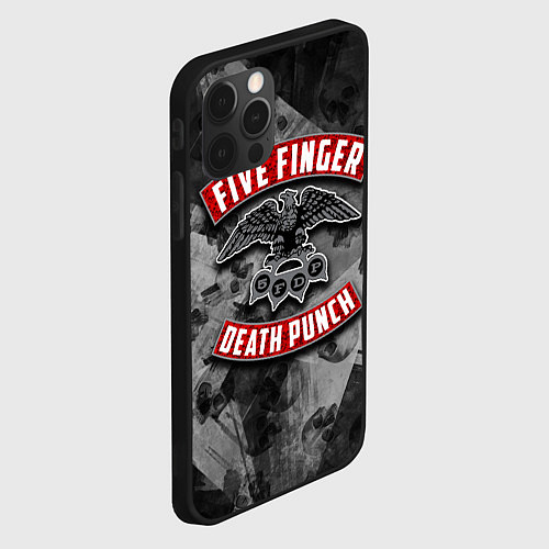 Чехол iPhone 12 Pro Max Five Finger Death Punch / 3D-Черный – фото 2