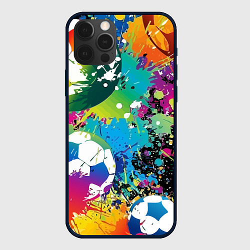 Чехол iPhone 12 Pro Max Football Paints / 3D-Черный – фото 1