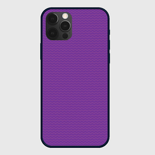 Чехол iPhone 12 Pro Max Фиолетовая волна / 3D-Черный – фото 1