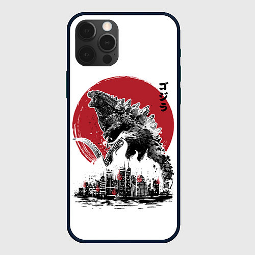 Чехол iPhone 12 Pro Max GODZILLA / 3D-Черный – фото 1