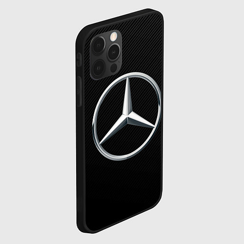 Чехол iPhone 12 Pro Max MERCEDES-BENZ CARBON / 3D-Черный – фото 2
