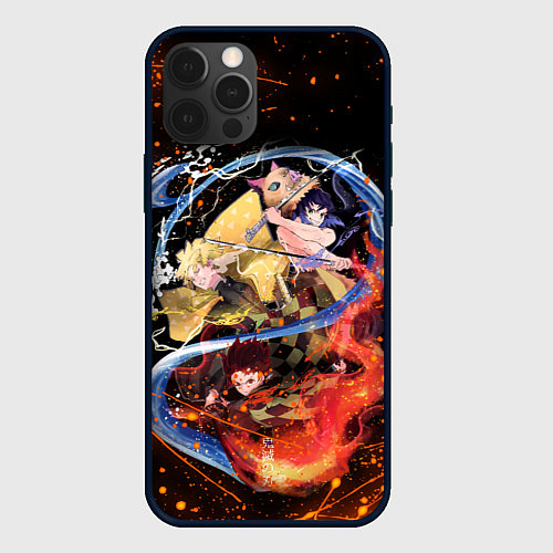 Чехол iPhone 12 Pro Max KIMETSU NO YAIBA / 3D-Черный – фото 1