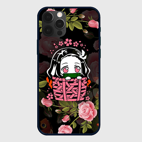 Чехол iPhone 12 Pro Max KIMETSU NO YAIBA / 3D-Черный – фото 1