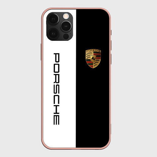 Чехол iPhone 12 Pro Max PORSCHE / 3D-Светло-розовый – фото 1