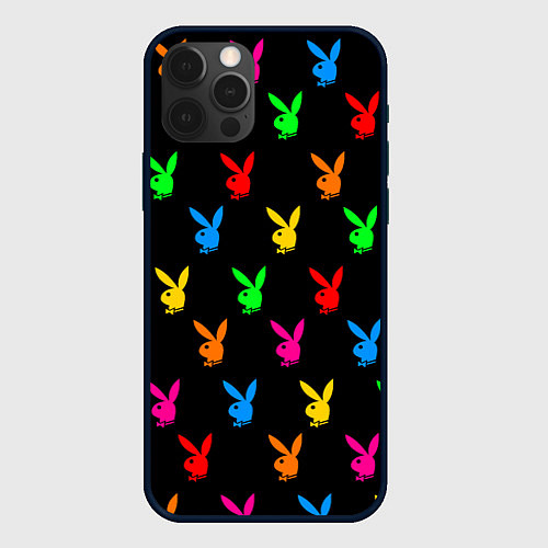 Чехол iPhone 12 Pro Max PLAYBOY / 3D-Черный – фото 1