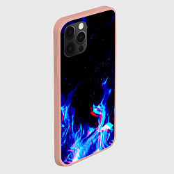Чехол для iPhone 12 Pro Max СИНИЙ ОГОНЬ ГЛИТЧ, цвет: 3D-светло-розовый — фото 2