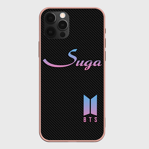 Чехол iPhone 12 Pro Max BTS Suga / 3D-Светло-розовый – фото 1