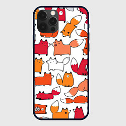 Чехол для iPhone 12 Pro Max Милые лисы, цвет: 3D-черный