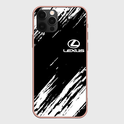 Чехол iPhone 12 Pro Max LEXUS / 3D-Светло-розовый – фото 1