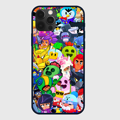 Чехол iPhone 12 Pro Max BRAWL STARS ВСЕ БРАВЛЕРЫ / 3D-Черный – фото 1