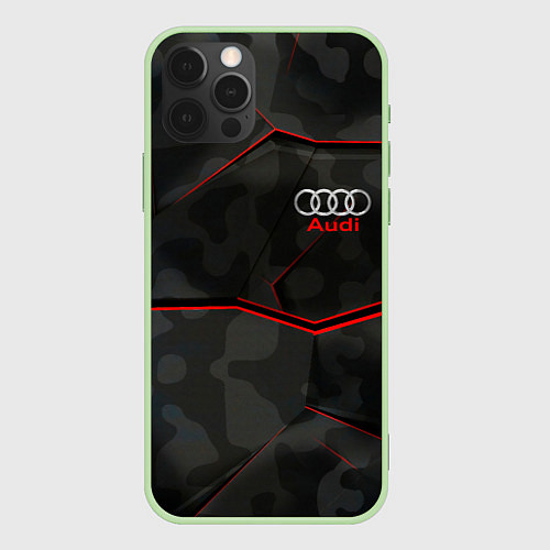 Чехол iPhone 12 Pro Max AUDI / 3D-Салатовый – фото 1