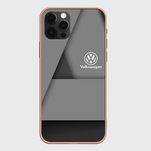 Чехол iPhone 12 Pro Max VOLKSWAGEN / 3D-Светло-розовый – фото 1