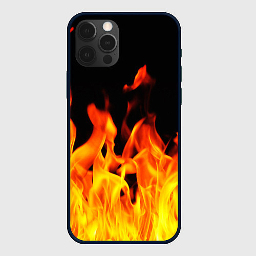Чехол iPhone 12 Pro Max ОГНЕННЫЙ / 3D-Черный – фото 1