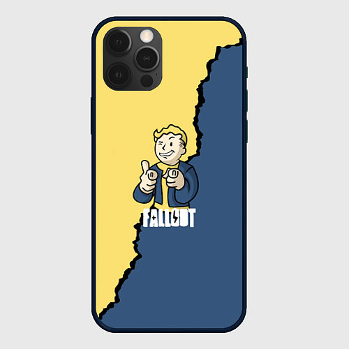 Чехол iPhone 12 Pro Max Fallout logo boy / 3D-Черный – фото 1